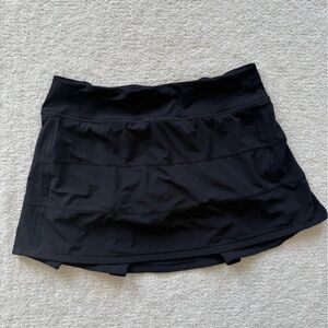 lululemon Black Pace Rival Mid-Rise Athletic Skort Women’s Size 8 Zip Pocket